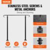 VEVOR Handrails for Outdoor Steps, Fit 1-3 Steps Outdoor Stair Railing, Wrought Iron Handrail, Adjustable Front Porch Hand Rail