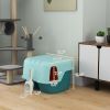 PawHut Cat Litter Box with Scoop, Easy to Clean & Openable Cover, Green